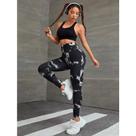 Calça Legging Tie Dye De Ginástica Academia exercício funcional Alta Elasticidade Com Controle De Barriga