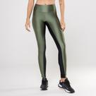 Calça Legging Verde Cacto com Entrepernas Preto