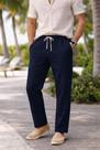 Calça Linho Leve Bege Masculina Praia Cordão Ajustável Premium Alta Qualidade