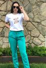 Calça Linho Sloucht Verde Fem Tam 40