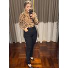 Calça Looper Cos Alto Com Lycra Modeladora Levanta Bumbum