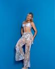 Calça Luna Folhagem Verde - Confeccionada em Tule de Malha