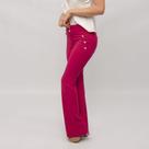 Calça Malha Comfort Miss Joy Flare Botões Feminino