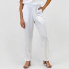 Calça Malwee Reta em Tecido com Fio Lurex Feminina