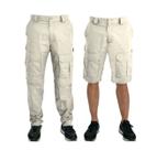 Calça mar negro c/ ziper no joelho areia