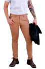 Calça Masculina Alfaiataria Sarja Elastano Lisa Marrom Claro Calça Masculina Alfaiataria Sarja Elastano Lisa Marrom Claro