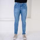 Calça Masculina Básica Com Jeans Marmorizado Puído De 3 Linha