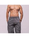 Calça Masculina Cargo em Brim Confortável Cós Elástico e Bolsos Laterais