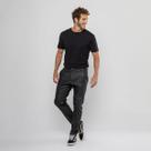Calça Masculina Casual Preta Resinada Mod Tendência Estação Cor:PretoTamanho:38