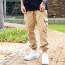 Calça Masculina Jogger Cargo Com Punho Bolso Lateral Skinny Elatico 6 bolsos