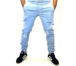 Calça Masculina Jogger Jeans Claro