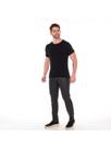 Calça Masculina material sintético Slim Sarja resinada Calça Masculina material sintético Slim Sarja resinada