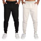 Calça Masculina Moletom Flanelada Slim Bolsos Algodão Kit 2