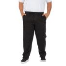 Calça Masculina Plus Size De Sarja Elastico Na Cintura E Cordão Ajustador