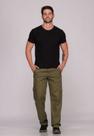 Calça masculina reta em Sarja Verde Claro