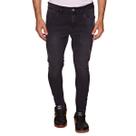 Calça Masculina Skinny Preto Barra Desfiada