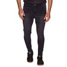 Calça Masculina Skinny Preto Barra Desfiada Premium