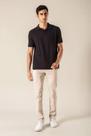 Calça masculina skinny sarja bege bivik