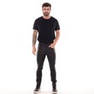 Calça masculina slim fit jeans básica vinil calça brilhosa