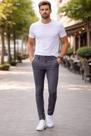 Calça Masculina Slim Fit Social Premium Alfaiatária Cor:Cinza grafiteTamanho:40 Calça Masculina Slim Fit Social Premium Alfaiatária Cor:Cinza grafiteTamanho:40