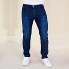 Calça Masculina Tradicional Pistolada Com Jeans Amaciado Rústico