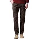 Calça Match masculina, fina, cônica, frontal plana, casual, 34, cáqui escuro Calça Match masculina, fina, cônica, frontal plana, casual, 34, cáqui escuro