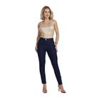 Calça Max Denim Skinny Cos Alto Feminino - Jeans escuro