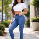Calça Miller Jeans Deluxe Skinny Azul Detalhe Cós Dlx Mlr Calça Miller Jeans Deluxe Skinny Azul Detalhe Cós Dlx Mlr