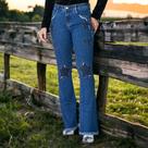 Calça Minuty Jeans Feminina Com Brilho de Strass Ref 241576