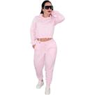 Calça Moletom Acompanha Blusa Meia Estação Elegante Sem Estampa