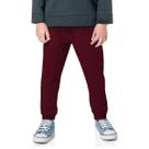 Calça Moletom bebe Infantil Menino e Menina Flanelada sem Bolso 1 Ao 3 Vinho frio e inverno dia a dia resistente algodão Baby Deluxe