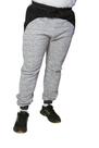 Calça Moletom Cinza com Detalhe em Preto