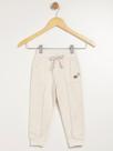 Calça Moletom Com Punho Infantil Para Menino - NATURAL