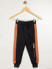 Calça Moletom Com Punho Infantil Para Menino - PRETO