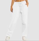 Calça moletom flanelado feminina branca com 2 bolsos e cordão de ajuste produto Premium Calça moletom flanelado feminina branca com 2 bolsos e cordão de ajuste produto Premium