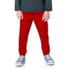 Calça Moletom Infantil Flanelado 4 A 8 anos Vermelha Inverno Uniforme escolar dia a dia Pijama frio Intenso 100 algodão basico punho Bebe Baby Deluxe