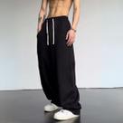 Calça Moletom Masculina Lisa Barra Reta Wide Leg Baggy Streetwear