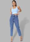 Calça Mom Básica Vazada Sawary - 269532