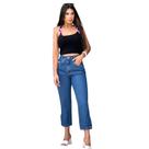 Calça Mom com abertura na lateral Azul - 5284