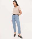 Calça Mom Jeans Bolsos Cintura Alta-88006
