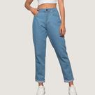 Calça Mom Jeans Feminina Cintura Alta Reta Premium Algodão