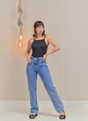 Calça Mom Jeans Onze Denim Modelagem Reta