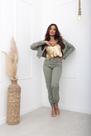 Calça Mom Jogger Verde 100% Algodão