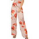 Calça Onça Preta Pantalona Estampada Bege