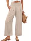 Calça Palazzo ANRABESS Pantalona Cintura Alta Amêndoa XL Calça Palazzo ANRABESS Pantalona Cintura Alta Amêndoa XL