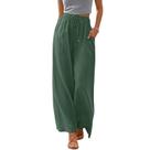 Calça Palazzo de Linho Cobiako Pantalona Verde Floresta G