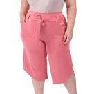 Calça Pantacourt Cinto Laço Bolso Moda Feminina Plus Size