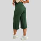 Calça Pantacourt Feminina Cintura Alta Com Elasticidade de MAlha Lisa Verde