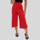 Calça Pantacourt Feminina Lisa Vermelha