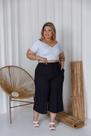 Calça Pantacourt Midi Larga Moda Plus Size Wide Leg G1 G2 G3